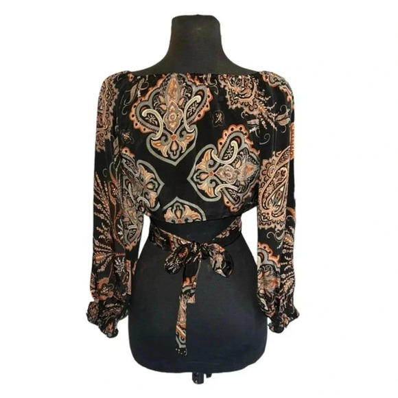 Karma highway Bohemian Wrap crop Top One size - Picture 3 of 3